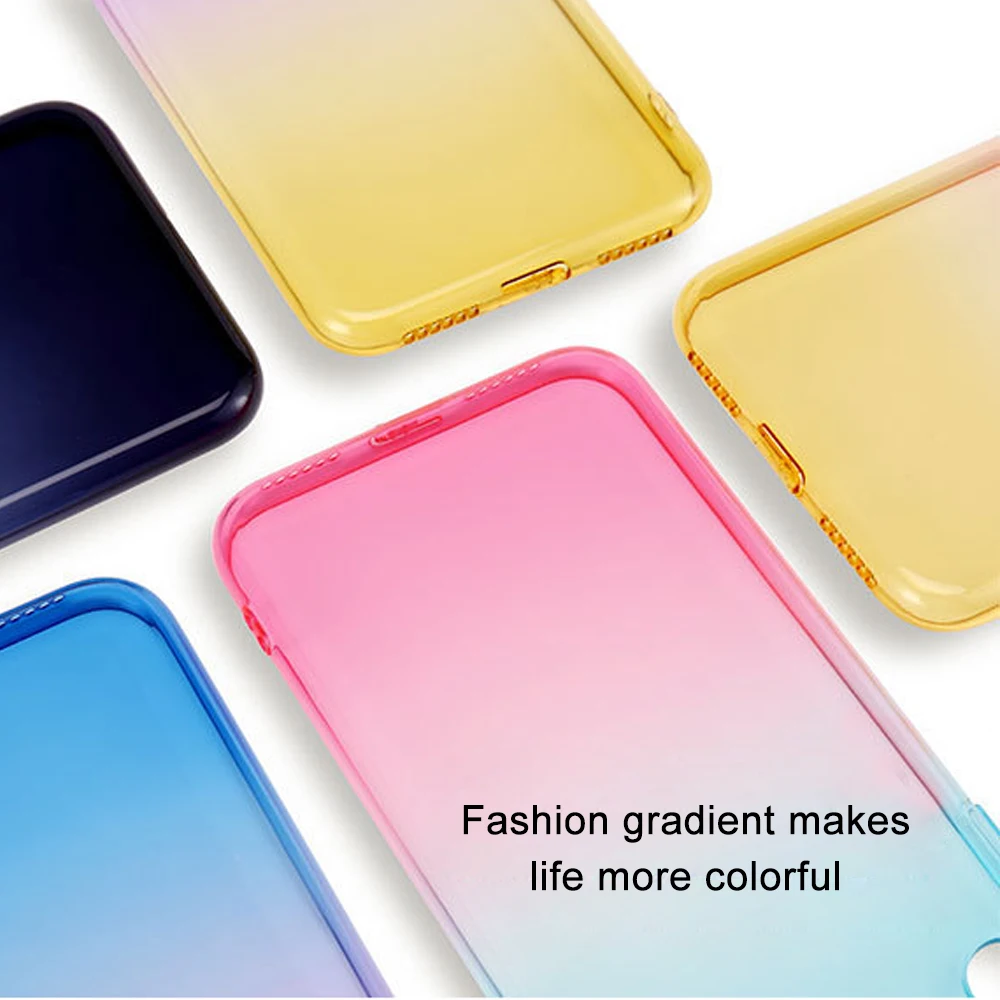 CASEIER Gradient Color Case For Oneplus 6 Soft Cases Ultra Thin Cover 5 5T Luxury Transparent Phone Funda Coque Capa |
