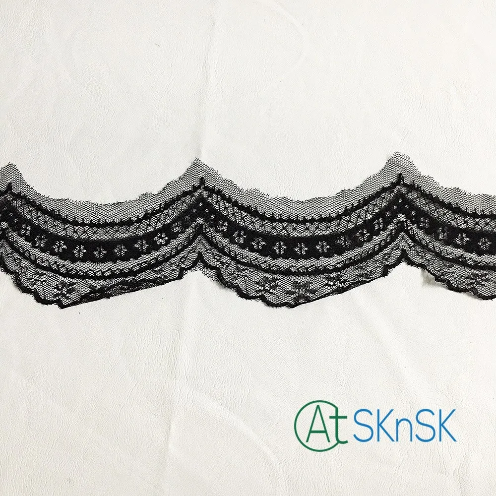 

Latest arrival 50Yard/lot White black exquisite eyelash lace trim embroidery lace fabric diy width 7cm dress clothing accessorie