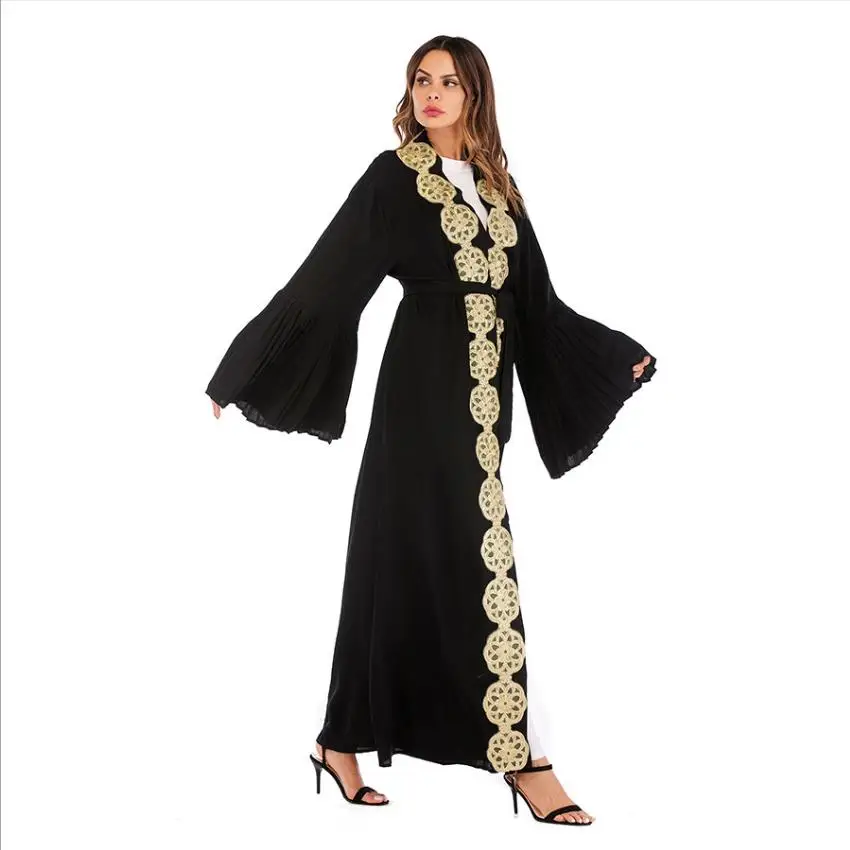 Размера плюс Муслима Нида с расклешенными рукавами абаи Мода Дубай Макси