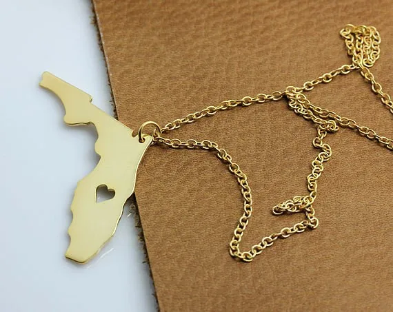 Ожерелье с подвеской в виде карты Флориды 5 шт.|necklace with|state necklacemap necklace |