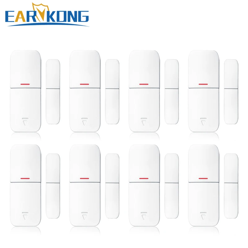 8 pcs EARYKONG 433 МГц беспроводной дверной оконный открытый детектор дверной зазор детектор оптовые цены для домашней охранной системы(Wifi/GSM - Цвет: 8 pcs