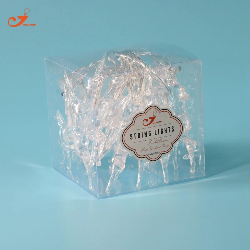 Олень строка украшения Освещение 10LED оленей гирляндой Батарея эксплуатируются rgb