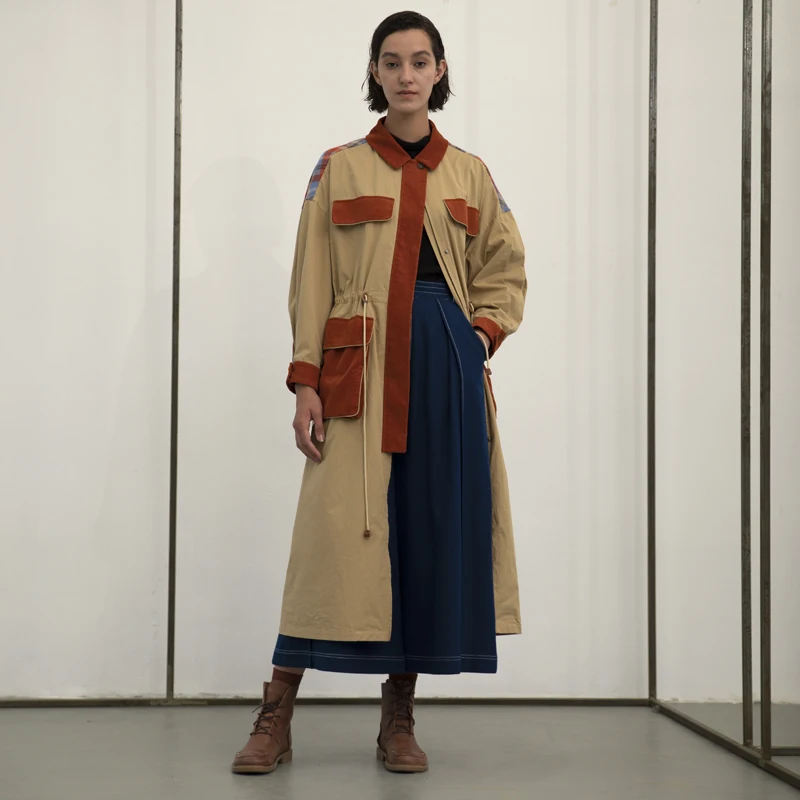 IRINAW141 Новое поступление FW 2020 стиль сафари Винтаж х длинный оверсайз шерсть плед
