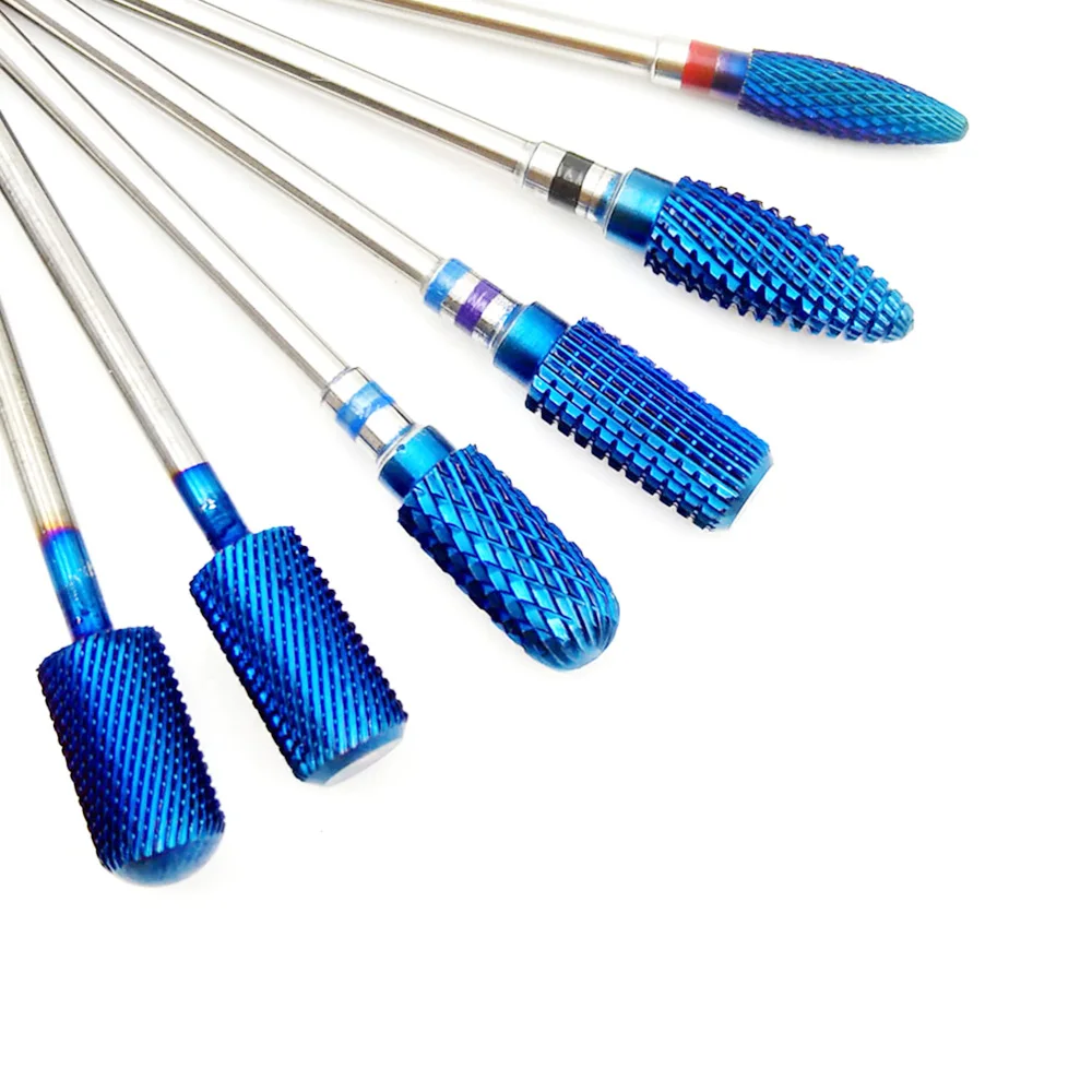 Cleaner 6 Type Blue Steel Tungsten Carbide Nail Drill Bit Rotary Burrs Electric for Manicure Accessories Milling Cutter | Красота и