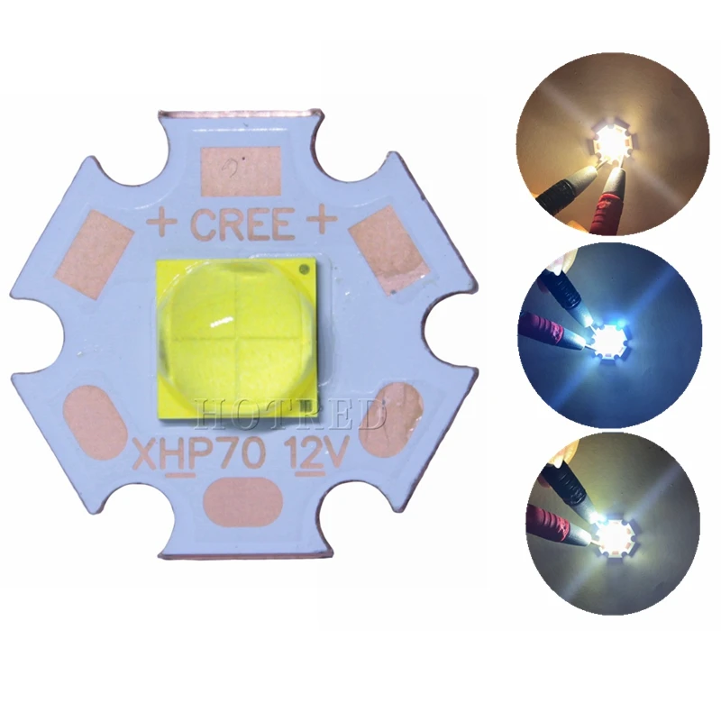 Cree XHP70.2 6 в Белый 6500 К/нейтральный белый 5000 К светодиодный излучатель с 20 мм DTP Cooper pcb+ 6 в 4A 50*45*11 мм драйвер