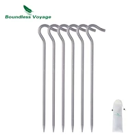 boundless voyage outdoor titanium alloy tent pegs 20cm long thicken camping nail stakes ground pin tent accessories 6pcs