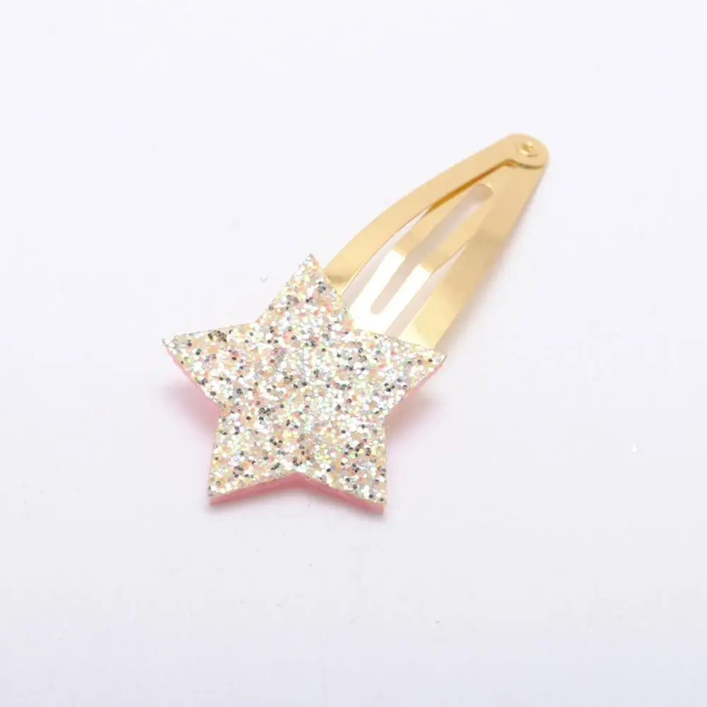 Gold Hairclips Маленький размер, блестящая Звезда, заколки для девочек, 5 шт./лот, подарок на день рождения, аксессуары для волос для маленьких девочек, детский зажим для волос для детей - Цвет: Gold Hairclips