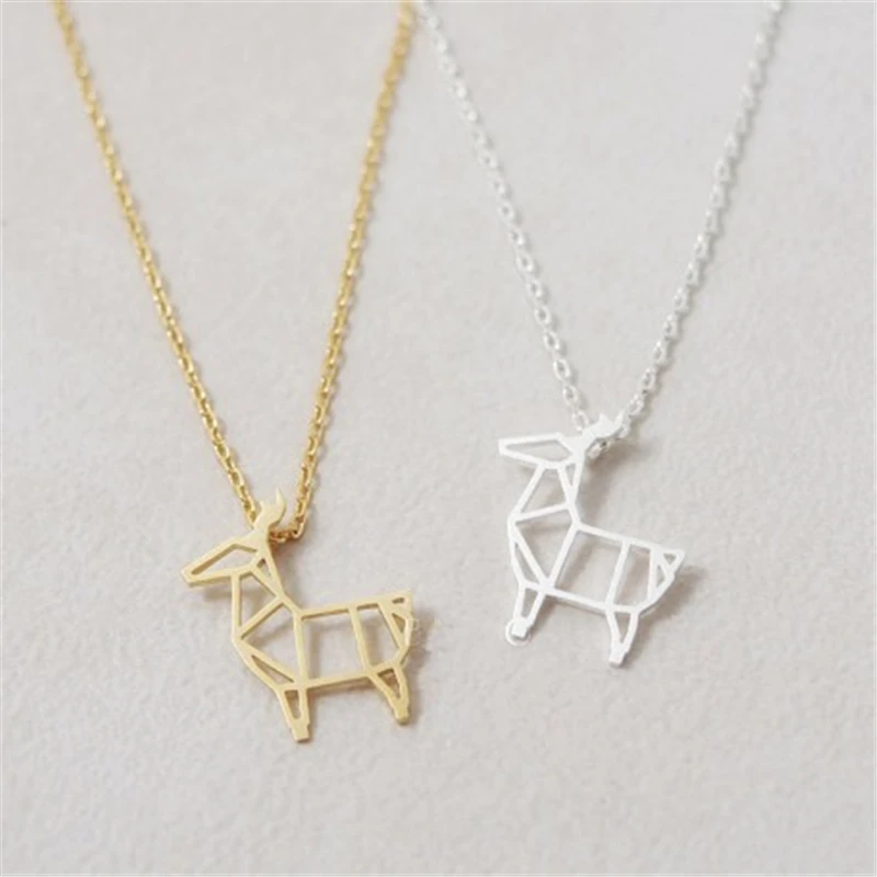 30pcs/lot Hot Selling Cute Little Deer Animal Necklace Jewelry. Hollow Origami Necklace. Simple Design Style | Украшения и