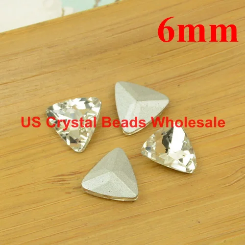 

Free shipping! Wholesale 6mm 100pcs/lot 4727 triangle shape crystal fancy stone glass bling crystal clear colour F3101