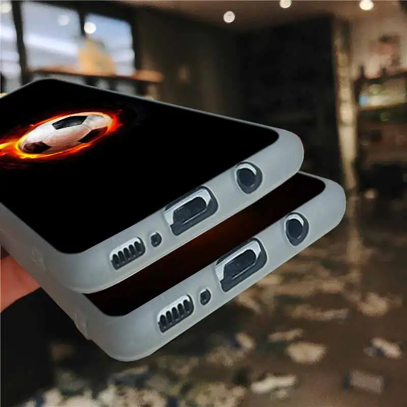 Мягкий чехол для Samsung Galaxy S21 S20 S11 S10 S9 S8 Plus S7 Edge S10e Ultra Fire футбольный мяч | Мобильные