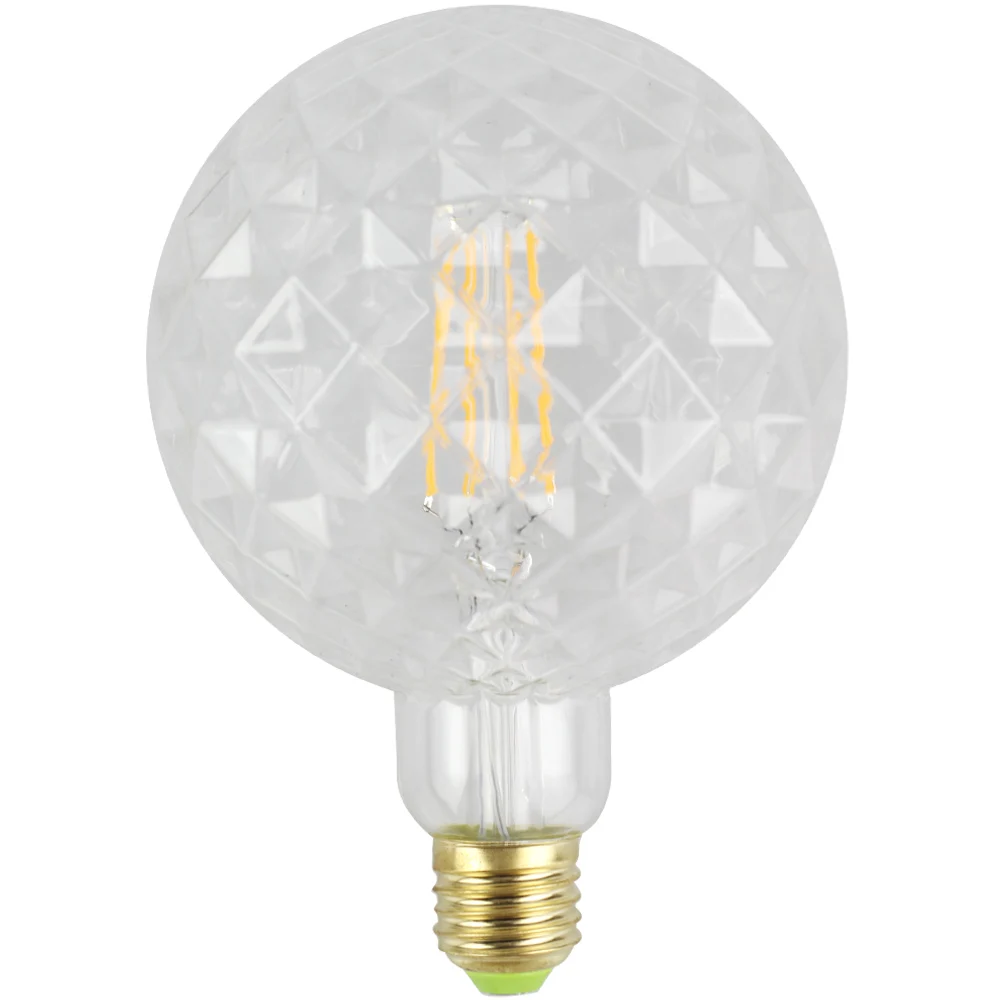 Tianfan G125 большой шар Винтаж светодиодные лампы 4 Вт Edison светодиодная лампа, лампы накаливания декоративная лампа накаливания теплый белый 220/240 V E27 с украшением в виде кристаллов