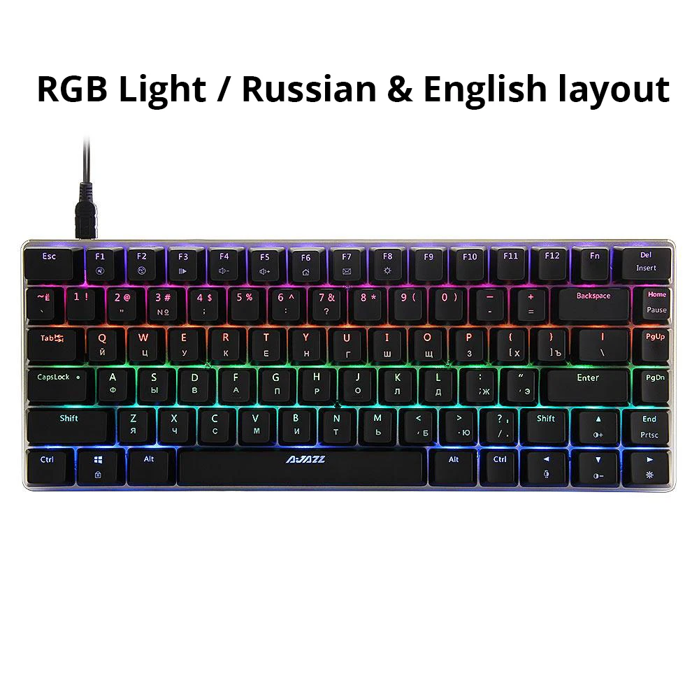 Клавиатура Ajazz AK33 игровая механическая проводная 82 клавиши русская/английская