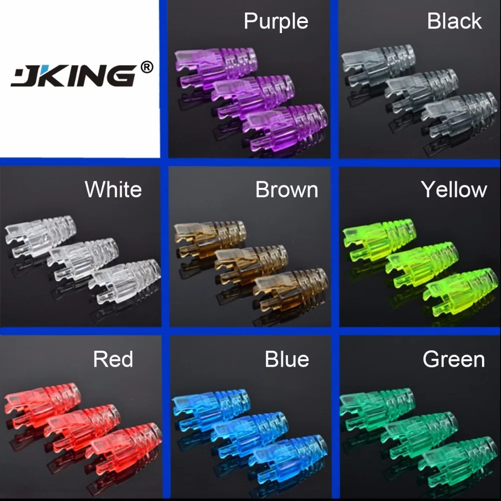 JKing 100 шт. cat5e cat6 rj45 разъем Вилки Ethernet сетевой кабель Сапоги и ботинки для девочек