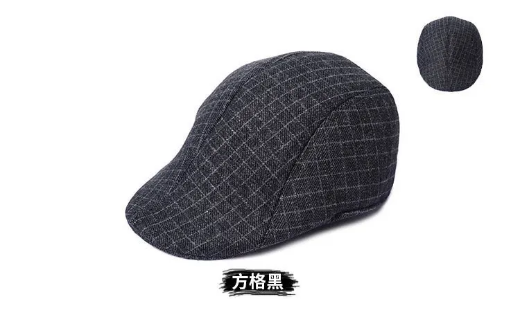 YIFEI Newsboy твидовый плед Gatby Painter Planas Gorras Взрослый Регулируемый зимний мужской утепленный шерстяной клетчатый теплый берет