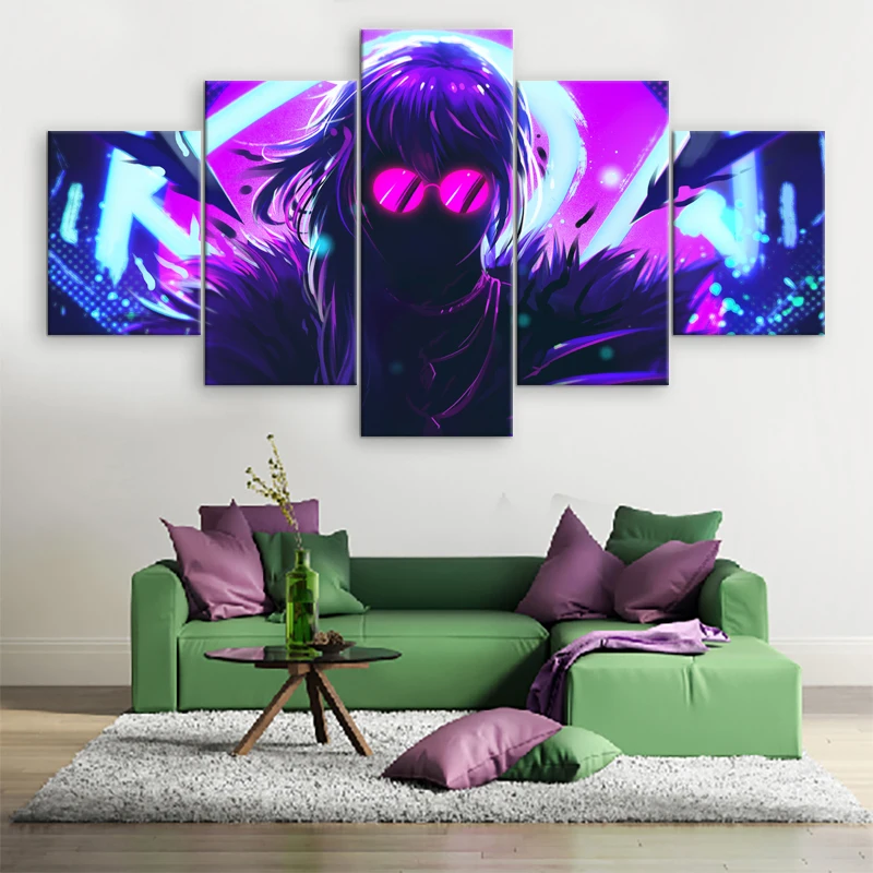 5 шт. современная живопись рисунки Лига Легенд KDA Evelynn холст печатная игра постер