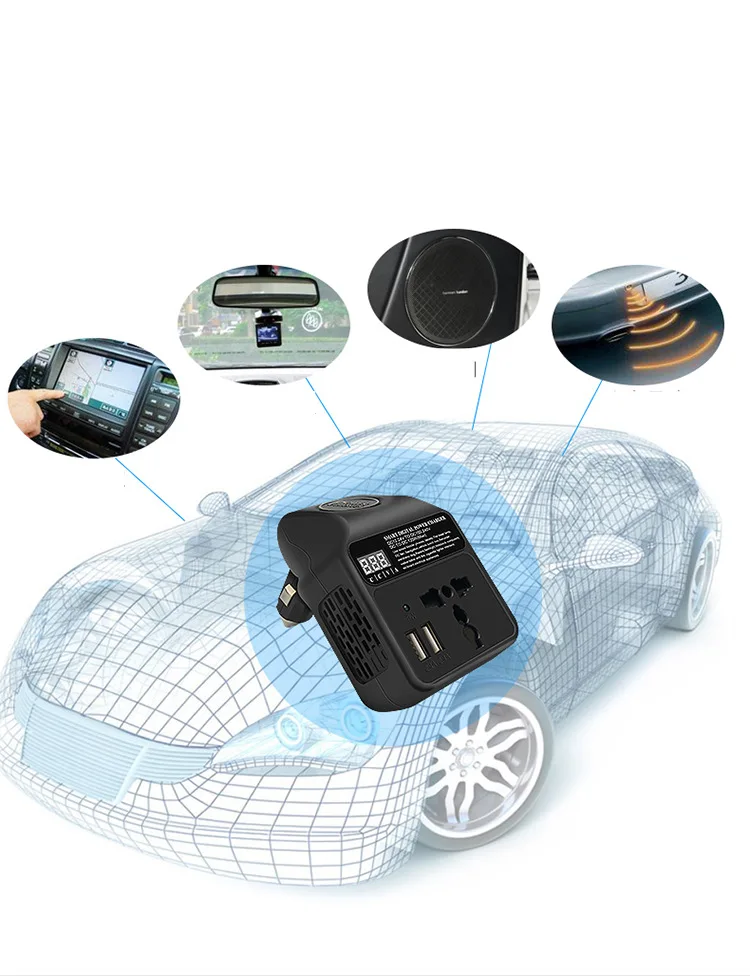 modeified sine wave Inverter 12/24V to 220V Vehicle Socket Charger Power Converter Vehicle Inverter 120W