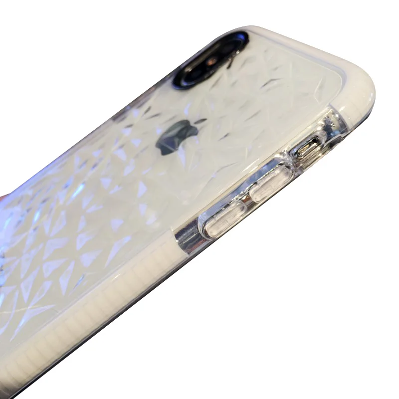 Роскошные геометрические чехлы со стразами для телефонов iPhone X мягкий прозрачный