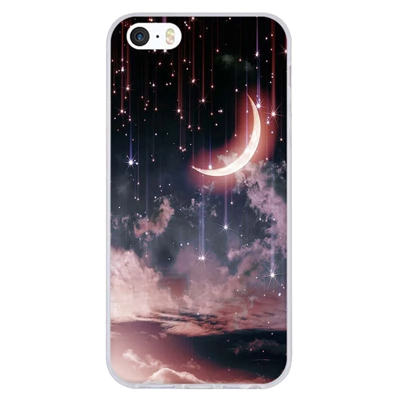 Beautiful scenery cool cat love dream Silicone TPU Clear Cover Case for iphone 6 7 8puls X XR XSMAX Creative Ultra Slim Soft |