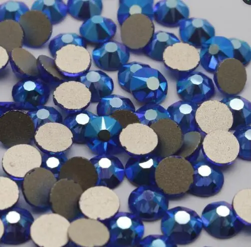 sapphire ab Топ качество 8 большой 8 маленький 16 с алмазной гранью с плоской задней частью Стразы не для горячей фиксации для нейл-арта, клей для кристалов 1440 шт ss20 lt Siam AB - Цвет: sapphire ab