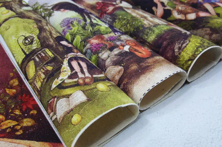 Хлопчатобумажная и льняная ткань с цифровой печатью для девочек 15x20 см 6