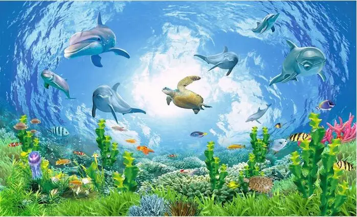 3D обои на заказ фотообои для подводного мира мечты рыбы фон телевизора стен 3 d