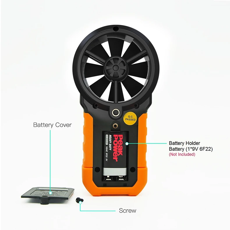 PEAKMETER MS6252A MS6252B цифровой анемометр, измеритель скорости ветра, измеритель расхода воздуха, измеритель объема, температура окружающей среды, влажность, USB