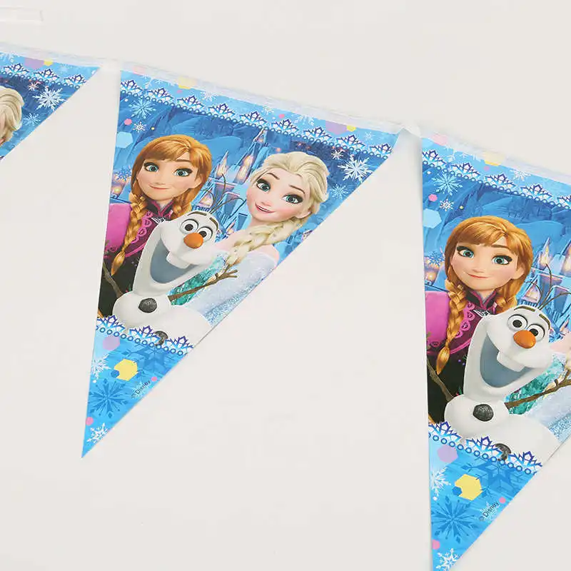 1set flags Холодное сердце принцесса Снежная королева украшение для торта на день рождения на тему "Лошадки карусели" вечерние украшения Детские вечерние принадлежности для девочек украшения набор посуды - Цвет: 1set flags