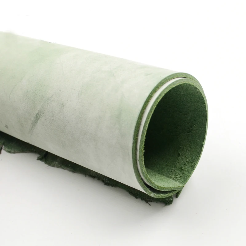 

leather with wax size 2mm thick good for handmade good for leather carving color green