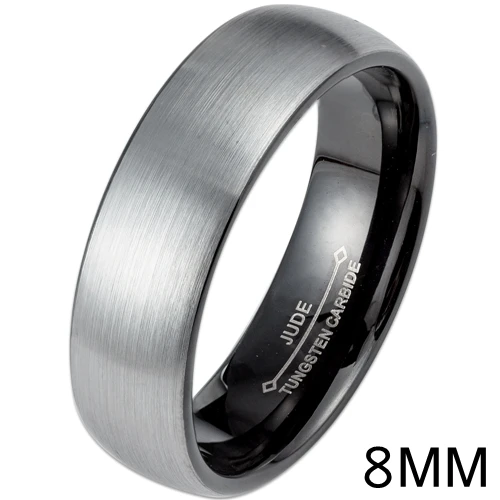 8MM Width Для мужчин и женщин 6 мм 8 мм черный вольфрам карбид кольцо матовый куполообразные Свадебные обручение юбилей выпуск коктейлей отец - Цвет основного камня: 8MM Width
