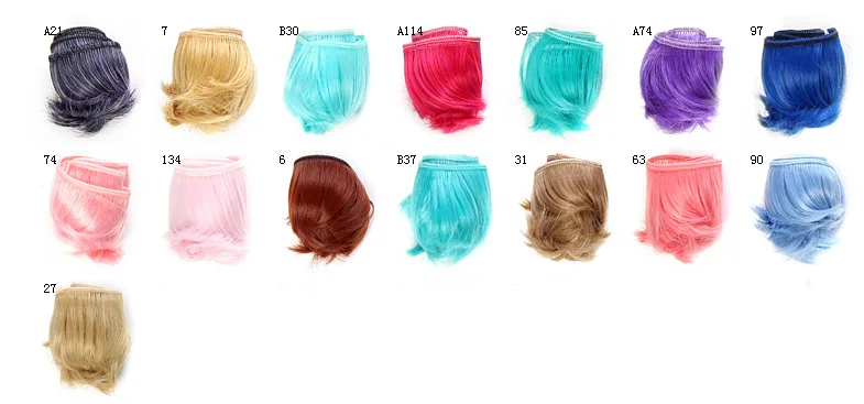 1 шт. 5 см кукла короткие DIY fringe волос/парики коричневый Черный цвет и хаки волос