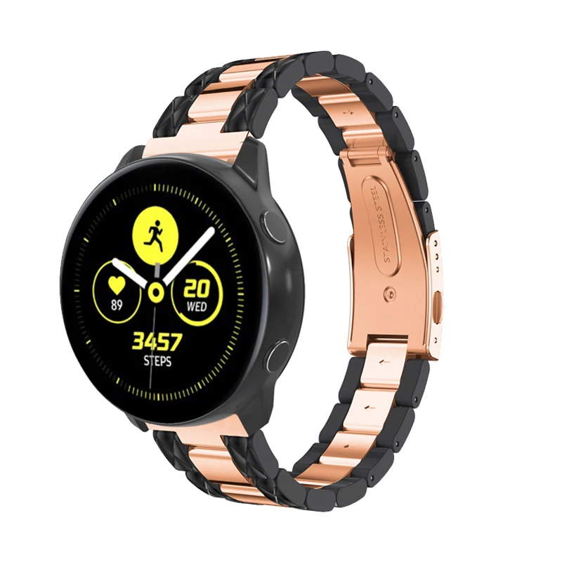 Браслет для samsung galaxy watch 20 мм 42 active S2 ремешок из смолы и нержавеющей стали amazfit bip