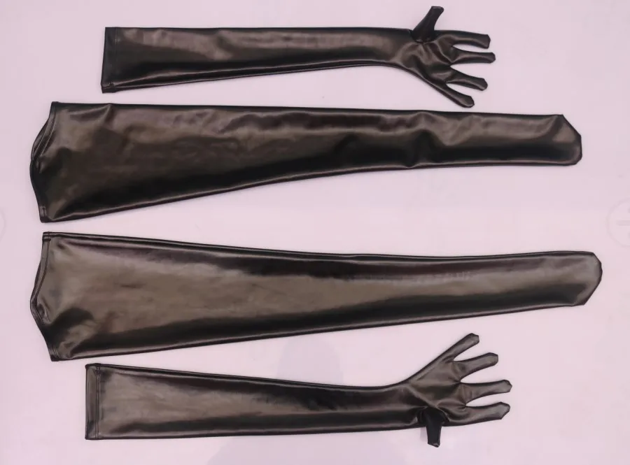 Аниме Косплей горничная одежда 4 шт./компл. ПВХ установлен Блестящий высокий