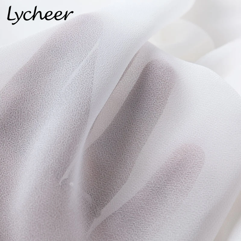 Lycheer плюс размеры Элегантный шифон для женщин блузка рубашка Большой размер