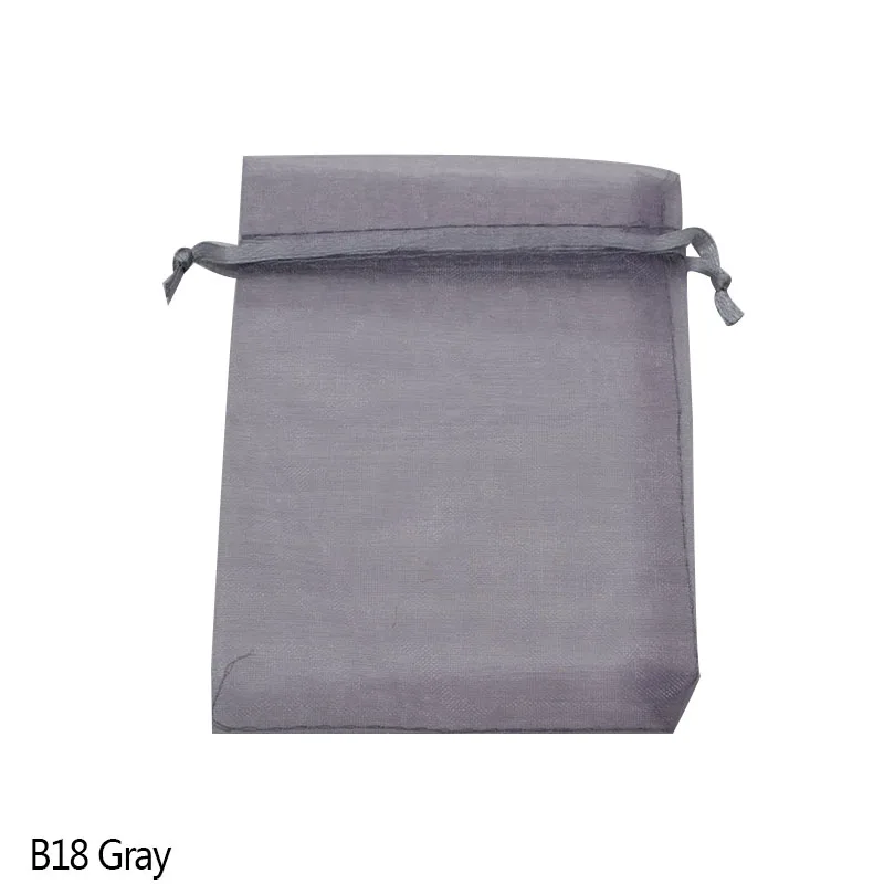 20 шт. подарочные сумки из органзы 7x9 см 9x12 см 11x16 см 13x18 см затягивающийся мешочек для ювелирных изделий Свадебные украшения подарочные пакеты упаковочные материалы - Цвет: B18 Gray