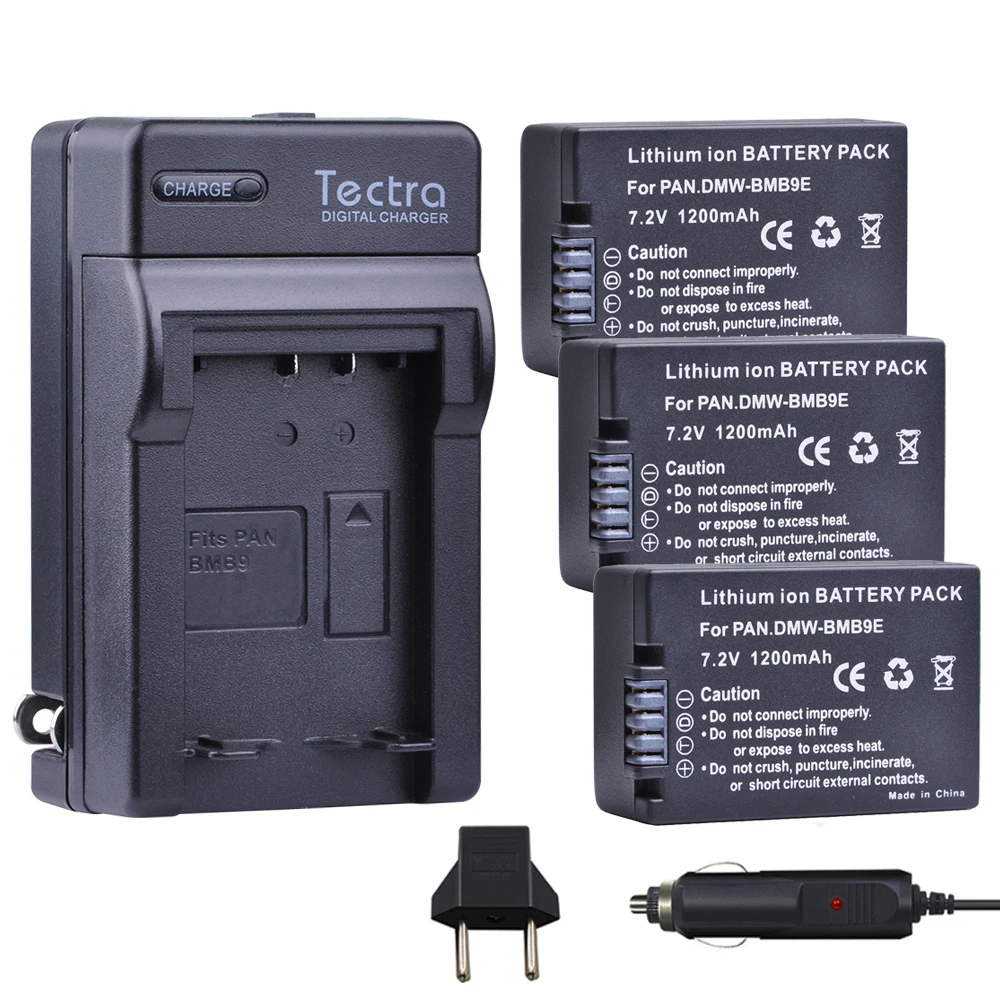 Tectra 3 шт. планшетофон аккумулятор и Цифровое зарядное устройство для Panasonic Lumix DMC