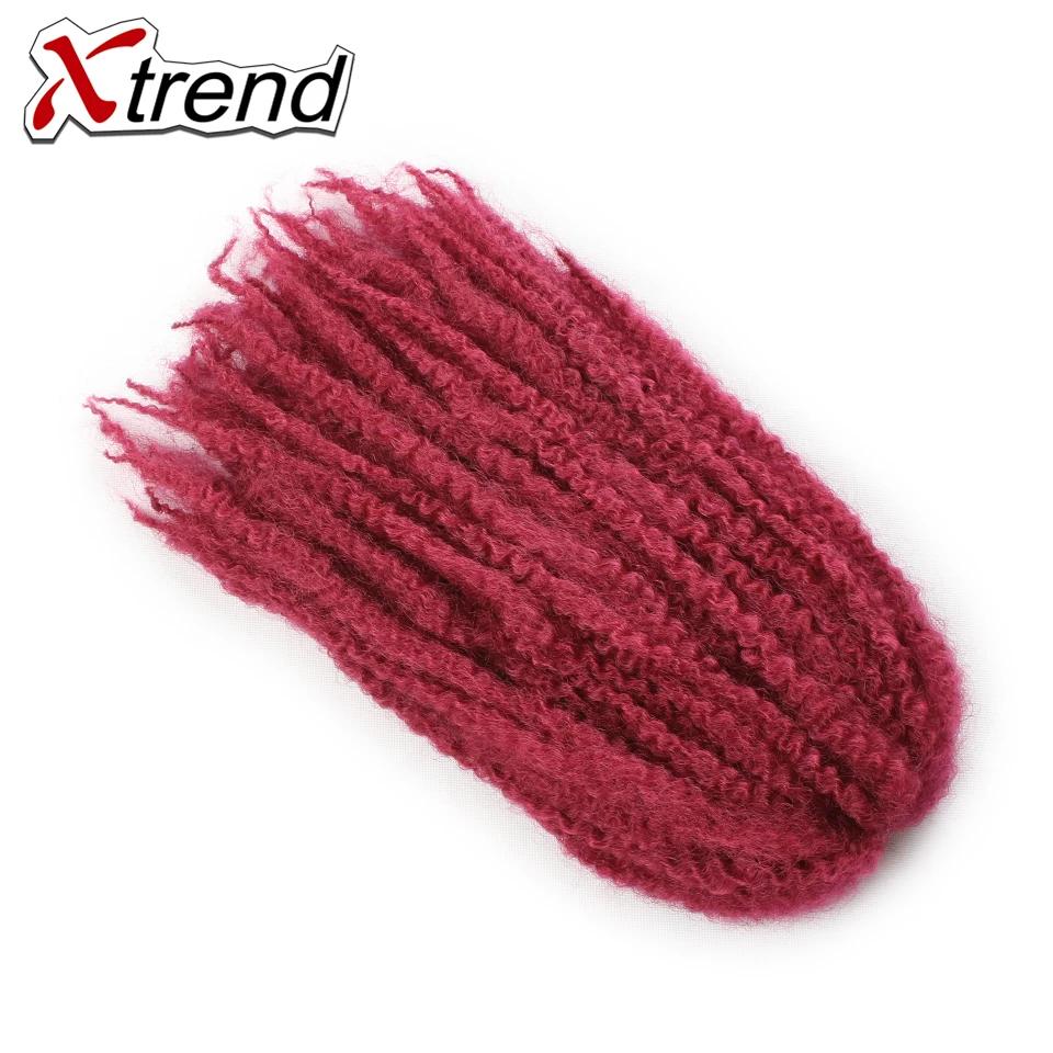 Xtrend 18 дюймов 20 прядей/pc Синтетические афро марли оплетка волос для женщин коричневый бордовый крючком сплетенные волосы для наращивания