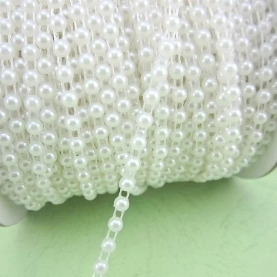 Полукруглая цепочка из АБС пластика с имитацией жемчуга 2 метра|chain for diy|chains craftschain