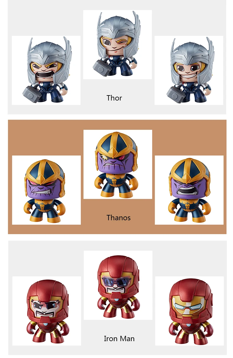 Hasbro Мстители Marvel Mighty Muggs Капитан Америка Человек-паук Халк Грут 3 мимики Коллекционная фигурка игрушка подарок