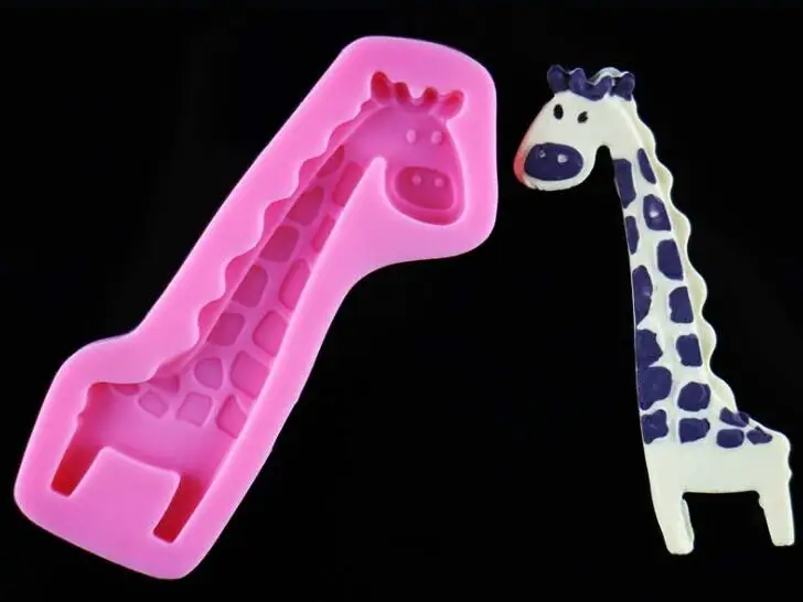 giraffe Инструменты для торта Милая корова слон лошадь Жираф силиконовая форма для украшения кексов Gumpaste помадка инструмент плесень - Цвет: giraffe
