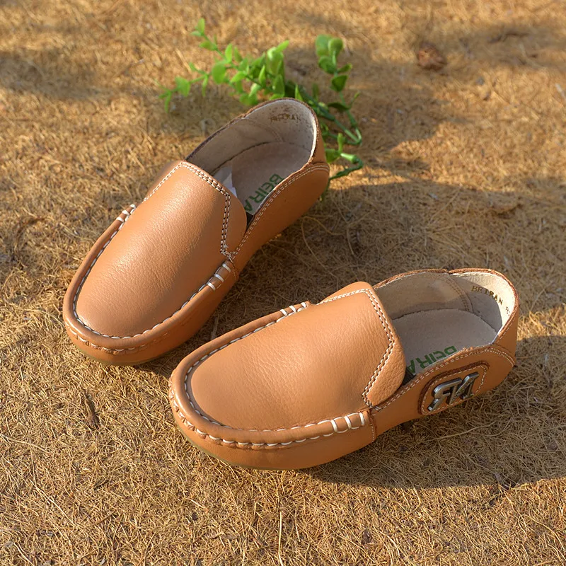 Детская обувь кожаные кроссовки на плоской подошве для мальчиков 2019 | Мать и