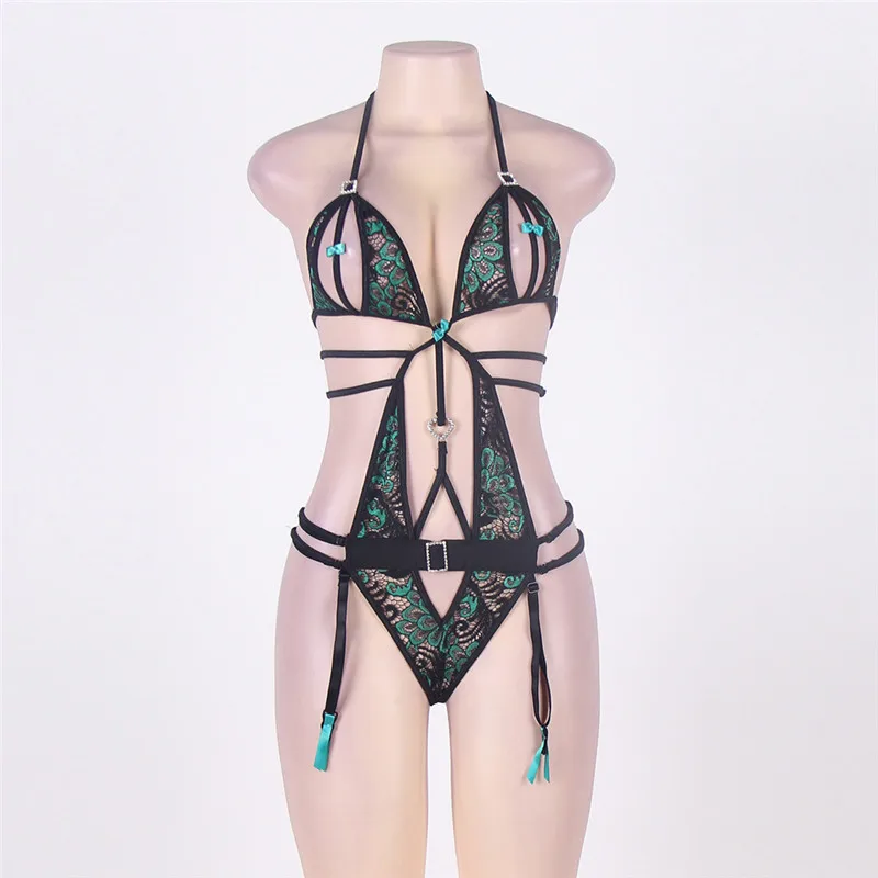 Женское нижнее белье с открытой спиной TryMeOn эротическое павлином|Комплекты