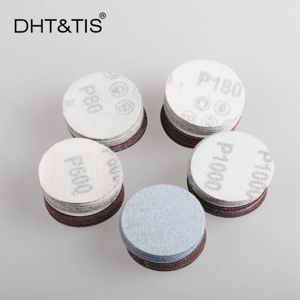 DHT & TIS 100 шт. смешанный шлифовальный диск от 1 до 3 дюймов Круглый абразивный Сухой