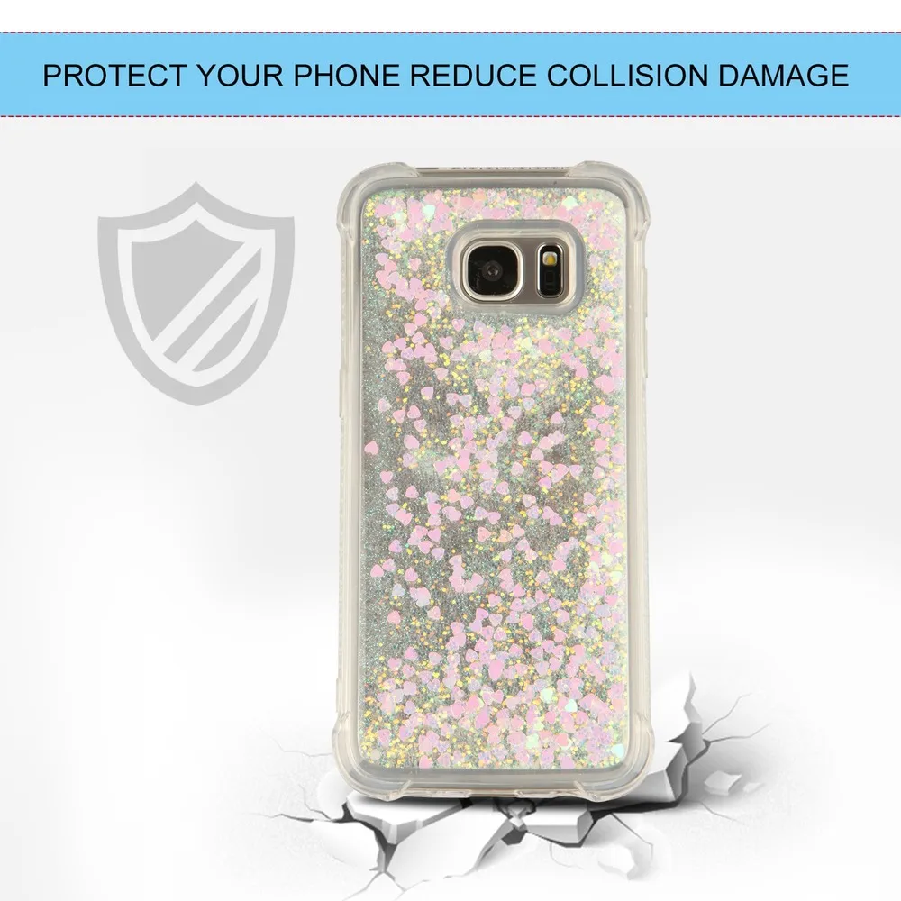 Для Samsung Galaxy S7 Edge Bling Glitter Dynamic Quicksand Liquid телефонный чехол SM-G935F SM-G935FD противоударный