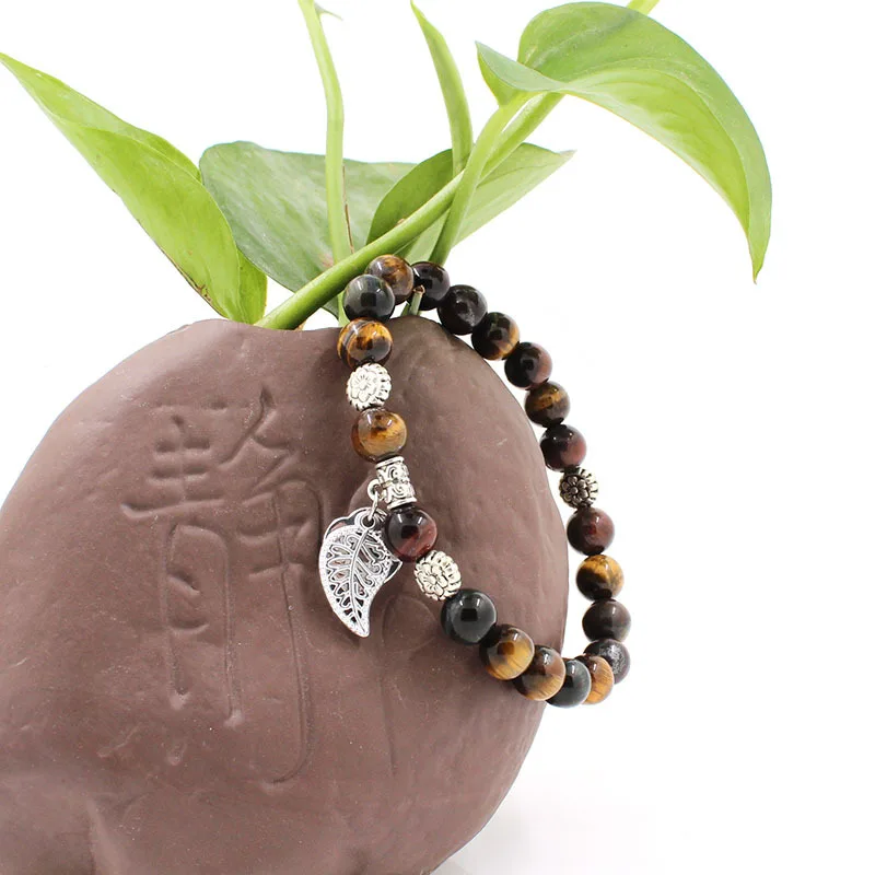 Модные украшения унисекс Природный Вулканический Камень листья сердечка