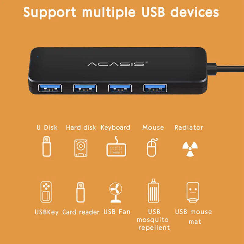 Acasis USB 3 0 концентратор 4 порта Внешний usb-разветвитель 2 с микро-концентратор порт