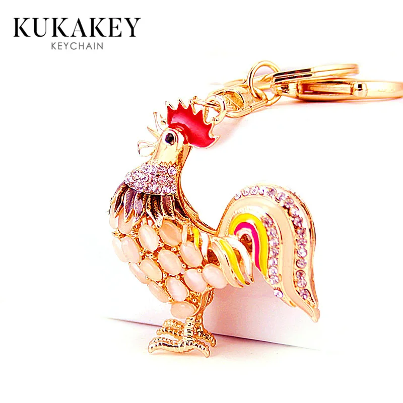 Кристалл Петух Курица Брелок Держатель Горный Хрусталь Женщин Сумка Подвеска