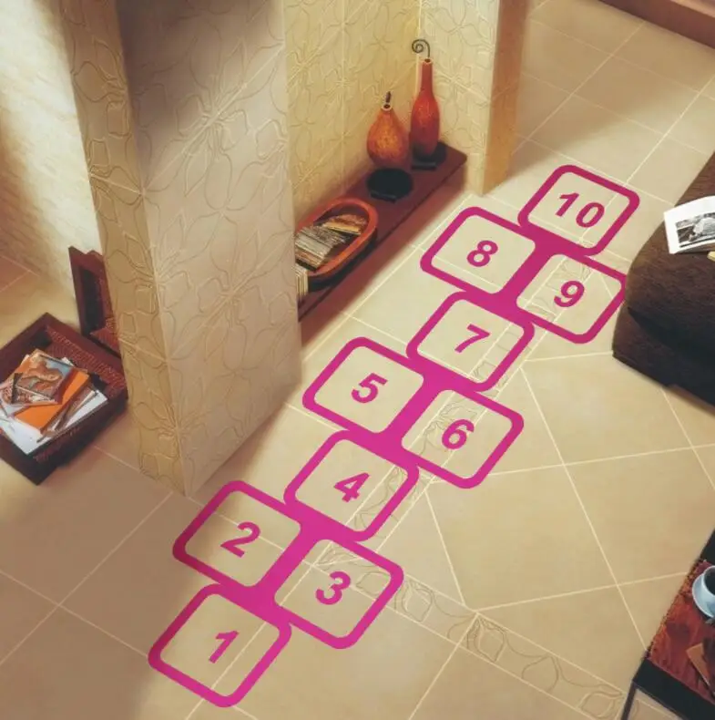 DIY Нетоксичная виниловая ПВХ Классическая игра hopscotch Настенная Наклейка для детской комнаты спальня Экстра большая стена пол украшение