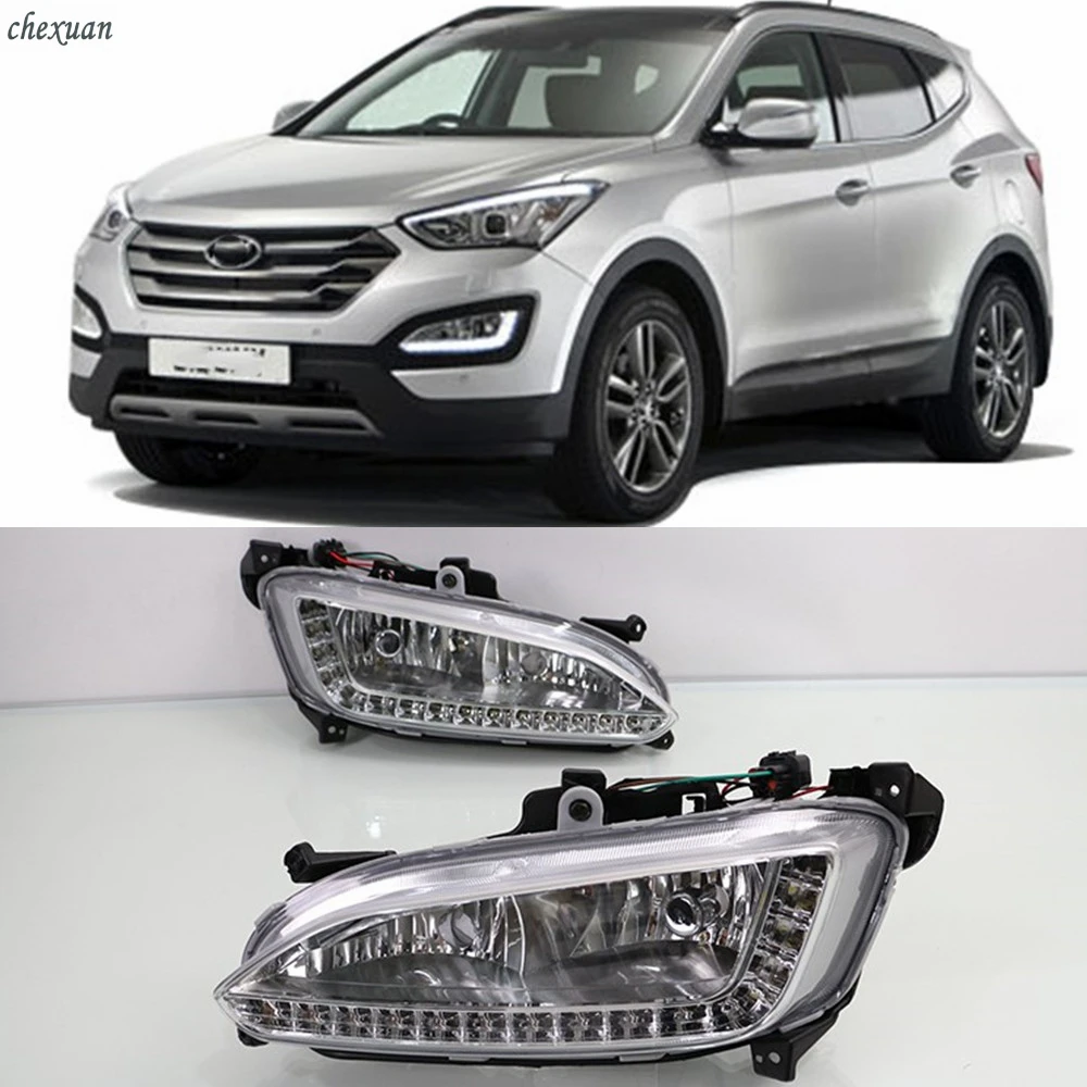 CSCSNL 1 комплект для Hyundai Santa Fe IX45 2013 2014 2015 12 В ABS светодиодный ОД DRL дневные ходовые