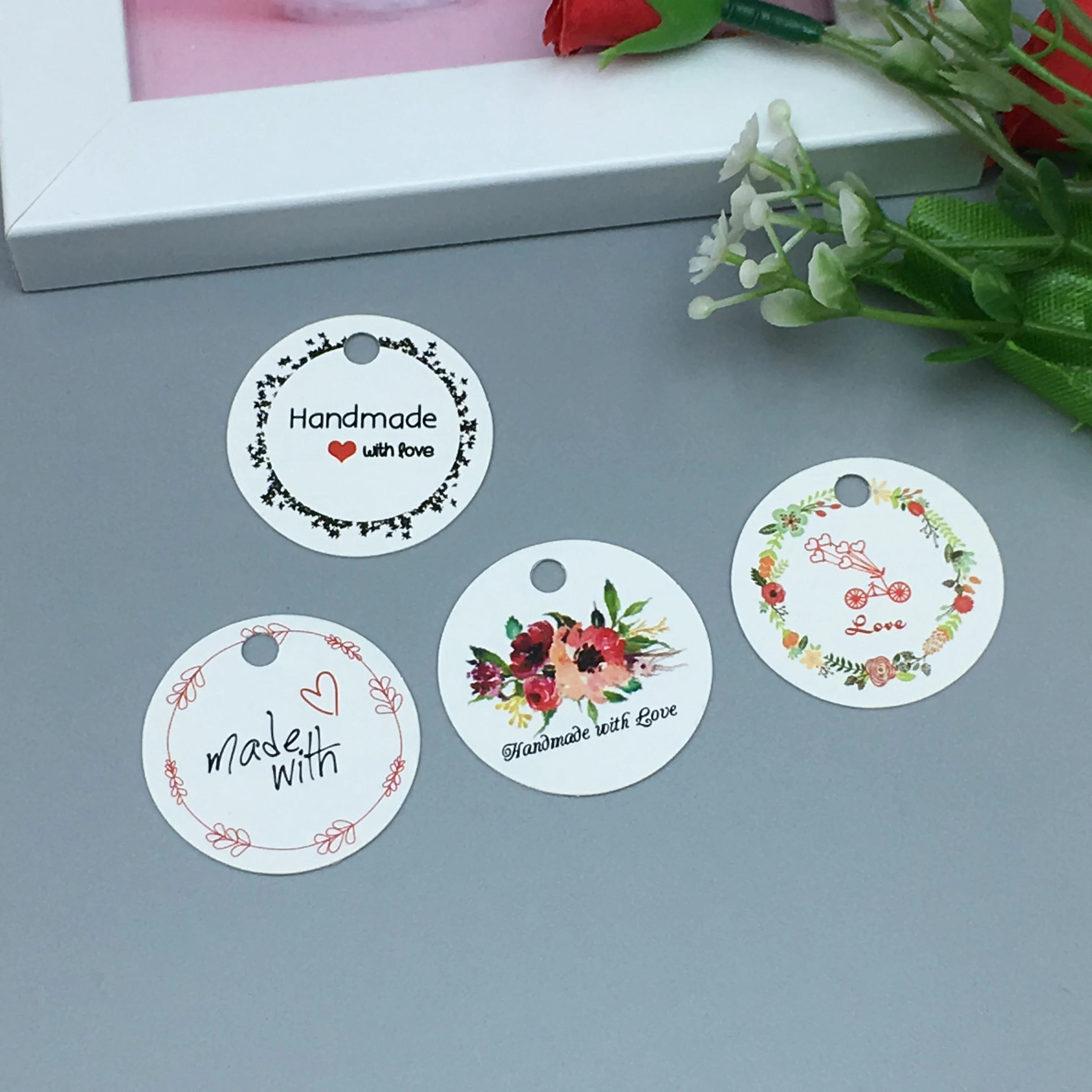 

Круглые мини-бирки для багажа, 3x3 см, 50 шт.