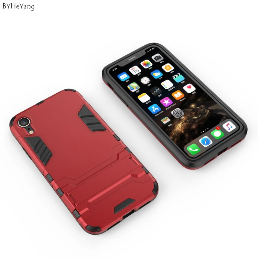 BYHeYang Cover For iPhone XR Case Rubber Robot Armor Phone Shell Protective Hard Back Shockproof |
